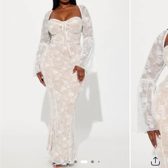Fashion Nova White Lace Dress - Picture 1 of 4